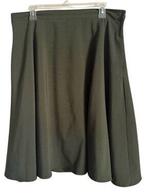 Womens Olive A-Line Skirt